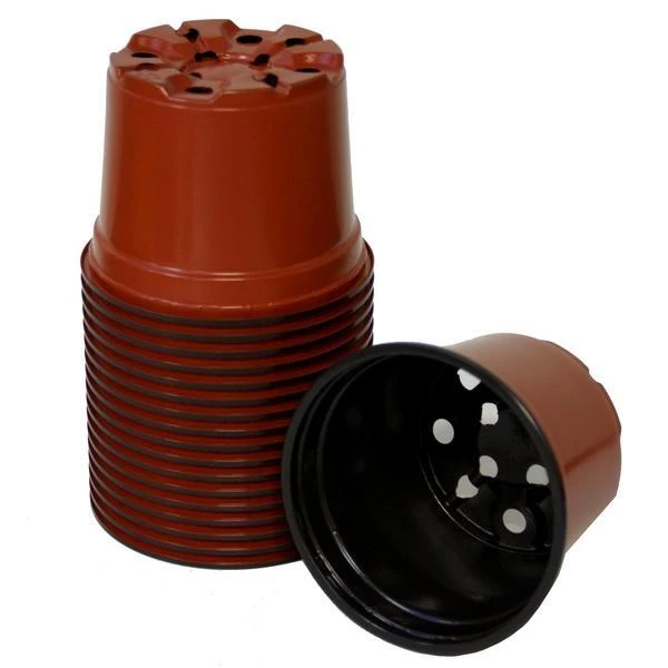 Bruine Ronde Kweekpotten - 9 Cm - Set Van 18 Stuks 1 Bruine Ronde Kweekpotten - 9 Cm - Set Van 18 Stuks